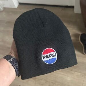Pepsi Black Knit Hat with Logo